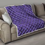 Purple Boston Terrier Pattern Print Quilt