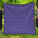 Purple Boston Terrier Pattern Print Quilt