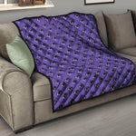 Purple Boston Terrier Pattern Print Quilt