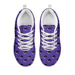 Purple Boston Terrier Pattern Print White Sneakers