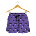 Purple Boston Terrier Pattern Print Women's Shorts
