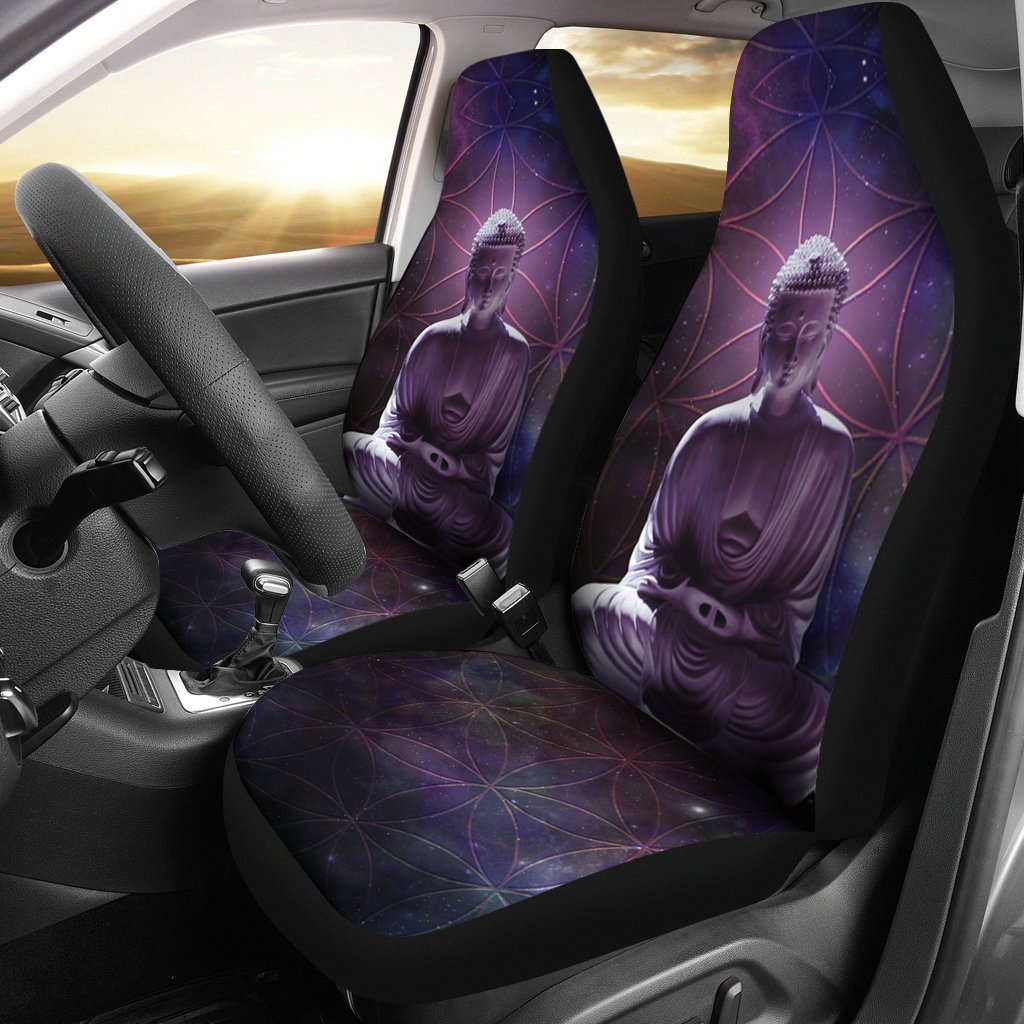 Purple Buddha Statue Universal Fit Car Seat Covers GearFrost