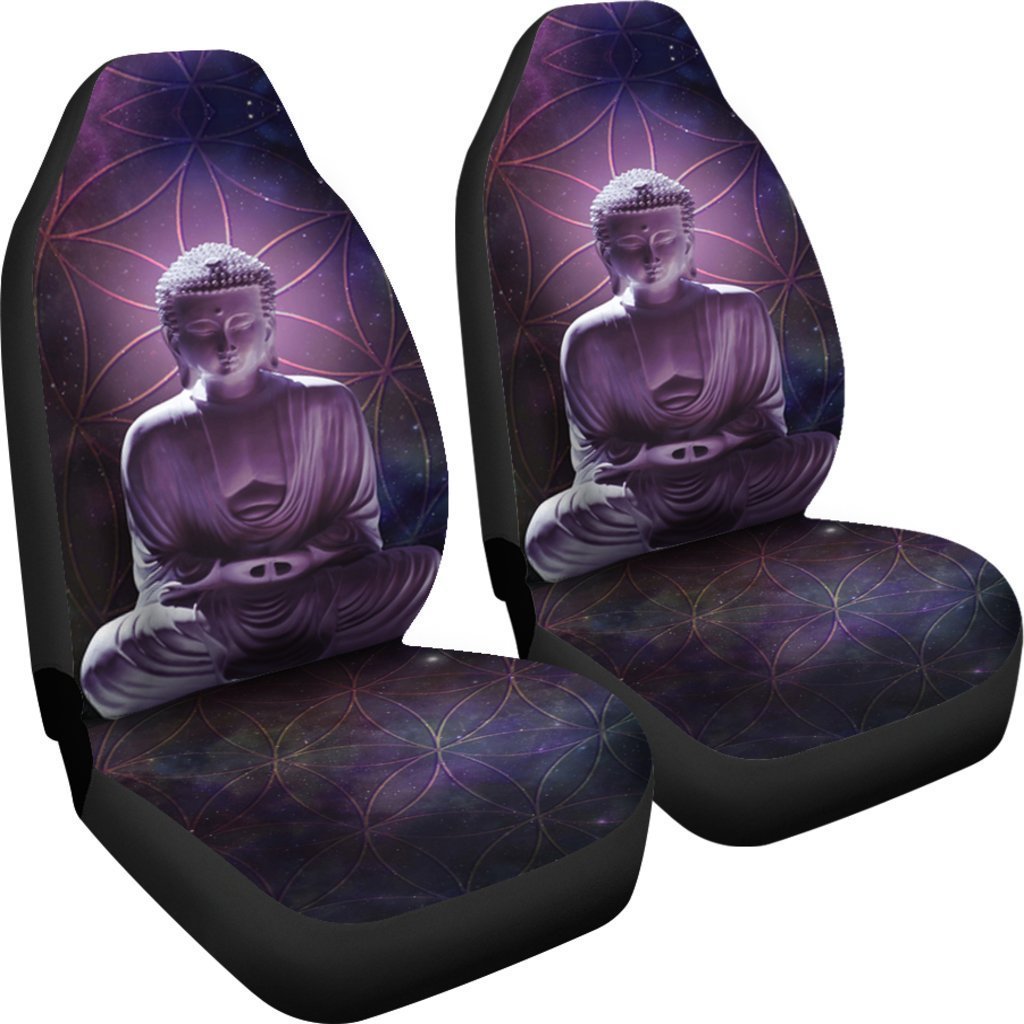 Purple Buddha Statue Universal Fit Car Seat Covers GearFrost