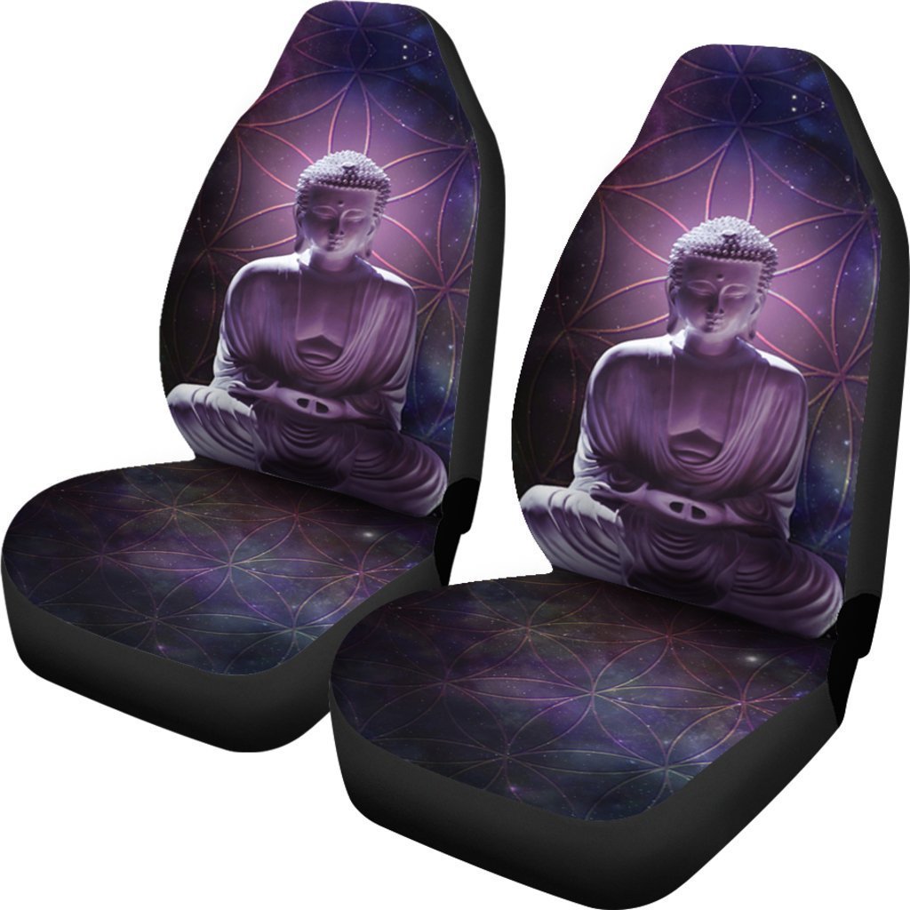 Purple Buddha Statue Universal Fit Car Seat Covers GearFrost