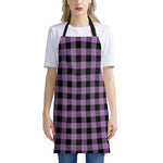 Purple Buffalo Plaid Print Apron
