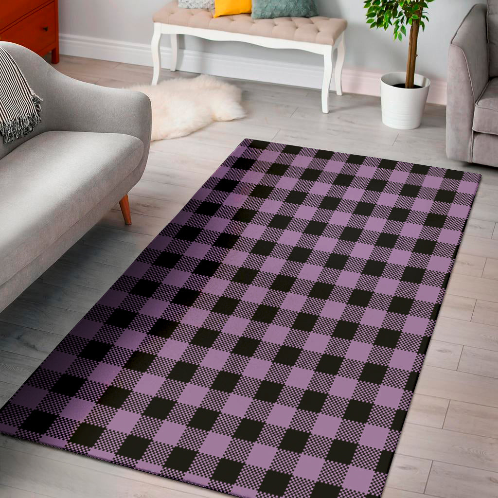 Purple Buffalo Plaid Print Area Rug