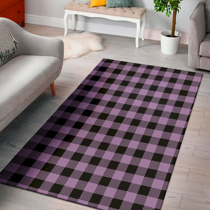 Purple Buffalo Plaid Print Area Rug