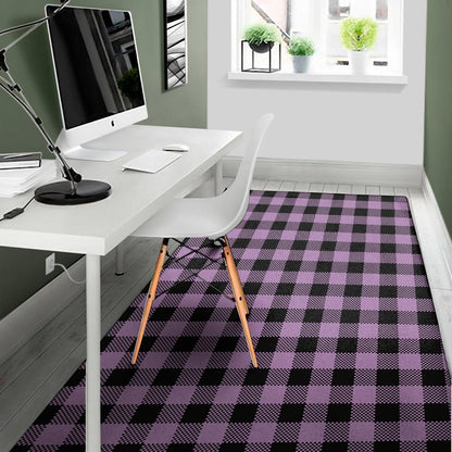 Purple Buffalo Plaid Print Area Rug