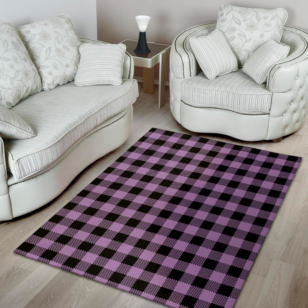Purple Buffalo Plaid Print Area Rug