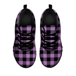 Purple Buffalo Plaid Print Black Sneakers