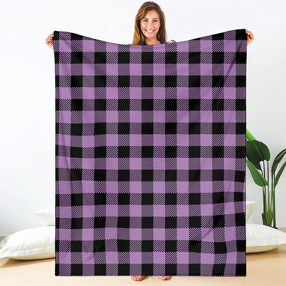 Purple Buffalo Plaid Print Blanket