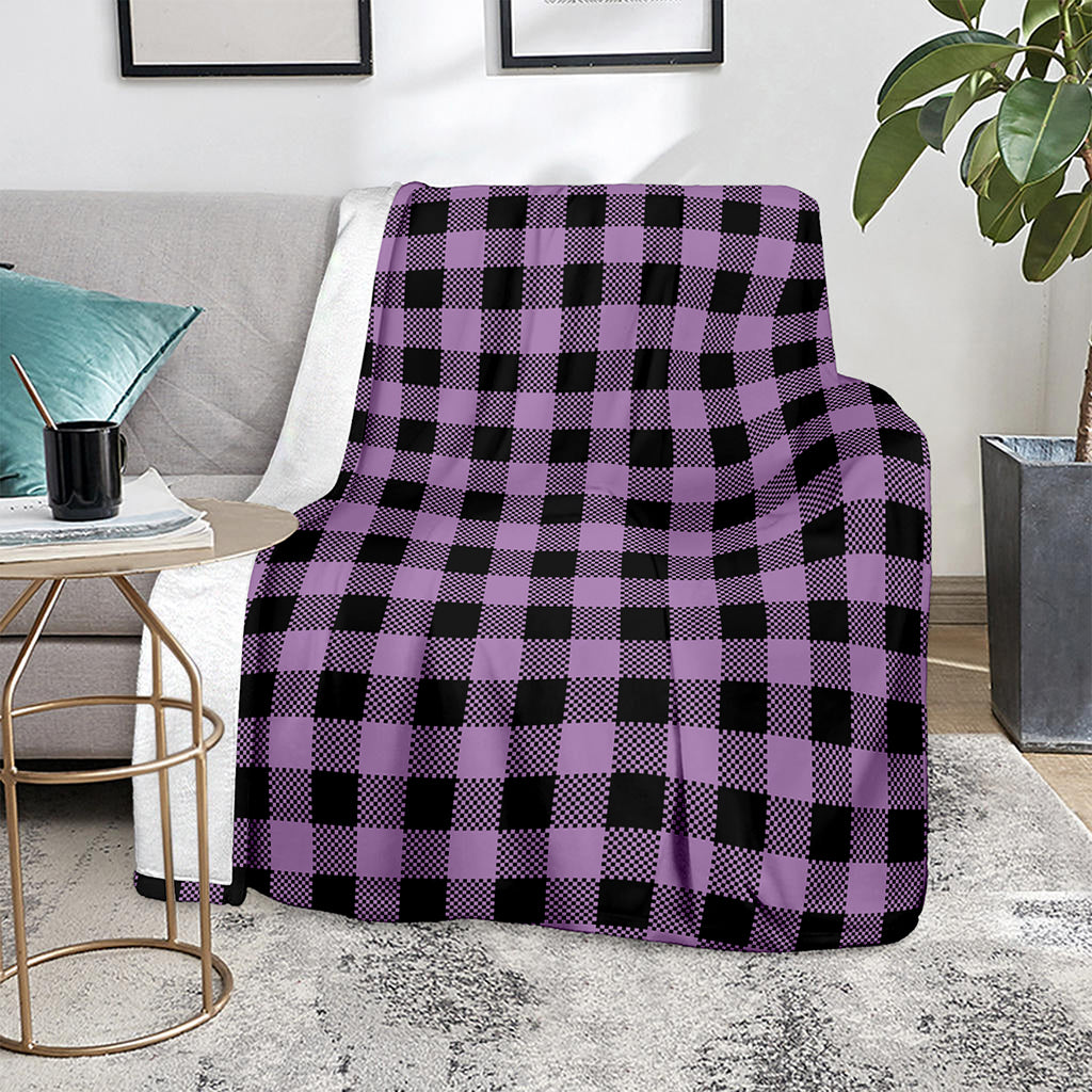 Purple Buffalo Plaid Print Blanket