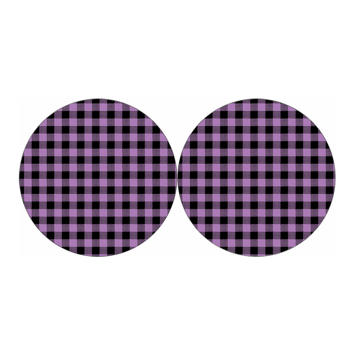 Purple Buffalo Plaid Print Car Coasters
