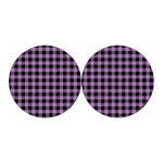 Purple Buffalo Plaid Print Car Coasters