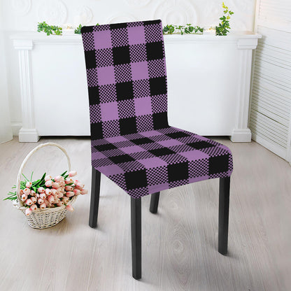 Purple Buffalo Plaid Print Dining Chair Slipcover