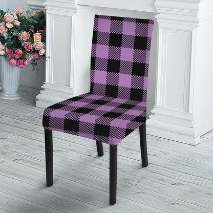 Purple Buffalo Plaid Print Dining Chair Slipcover