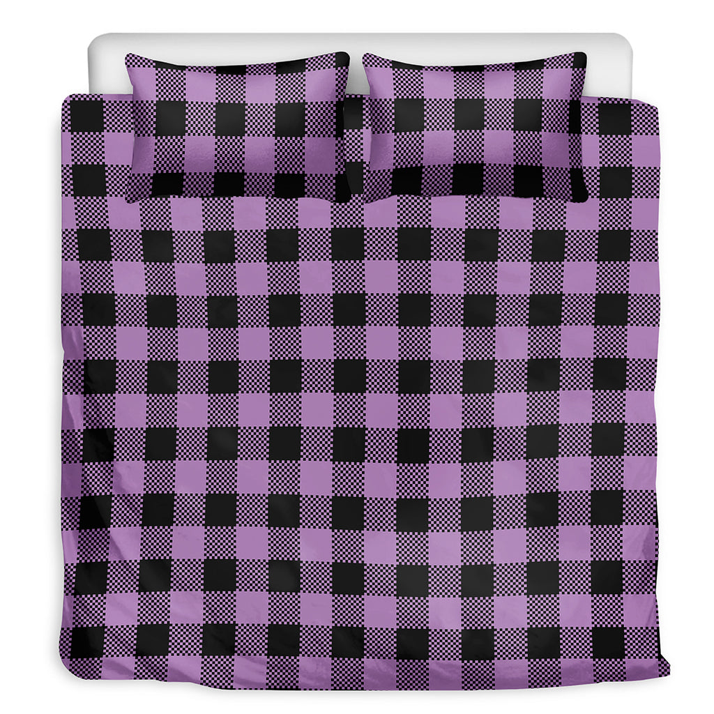 Purple Buffalo Plaid Print Duvet Cover Bedding Set