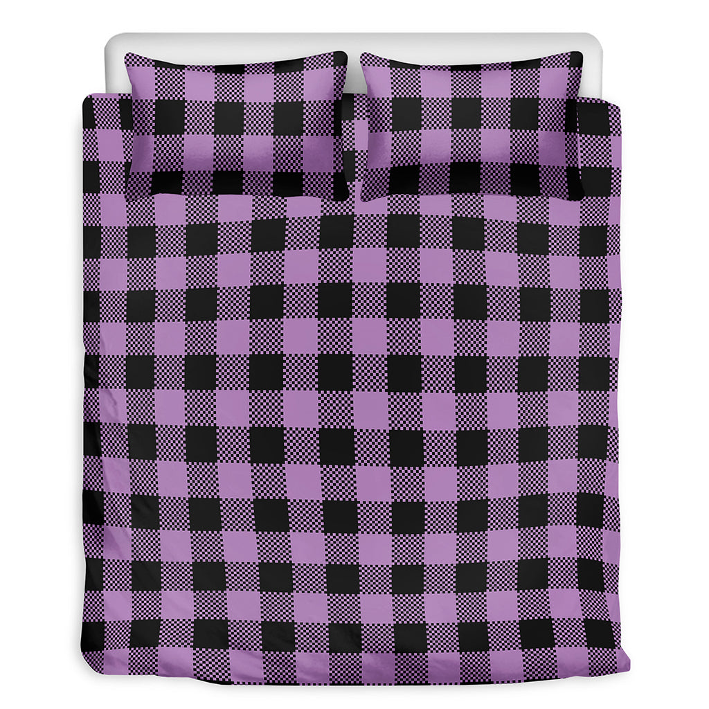 Purple Buffalo Plaid Print Duvet Cover Bedding Set