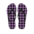 Purple Buffalo Plaid Print Flip Flops