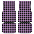 Purple Buffalo Plaid Print Front and Back Car Floor Mats