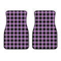 Purple Buffalo Plaid Print Front Car Floor Mats