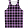 Purple Buffalo Plaid Print Men's Tank Top