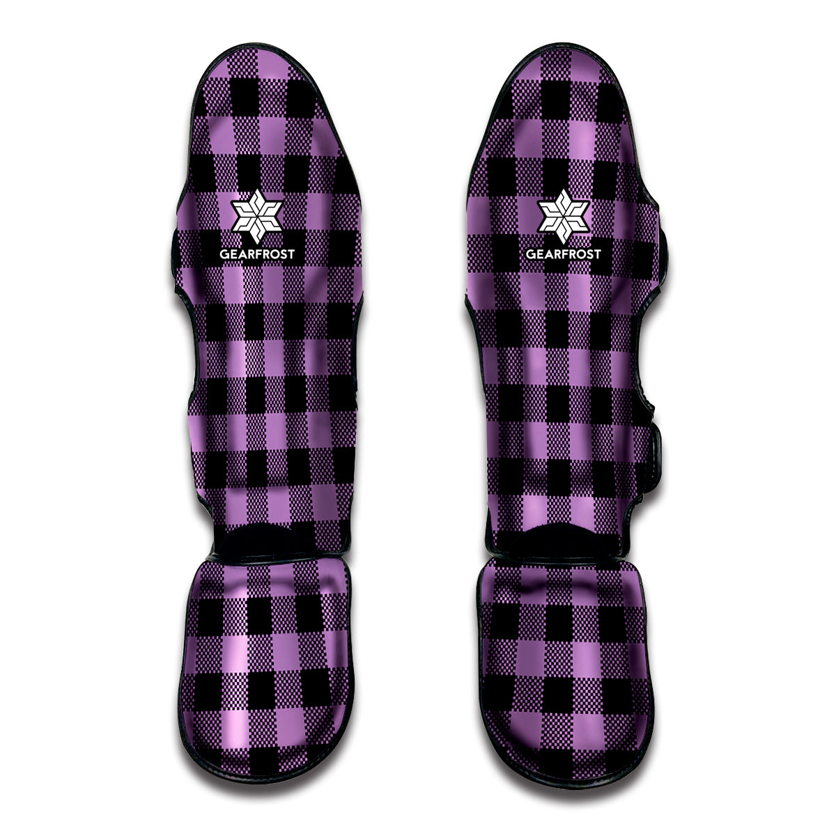 Purple Buffalo Plaid Print Muay Thai Shin Guard