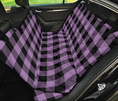 Purple Buffalo Plaid Print Pet Car Back Seat Cover