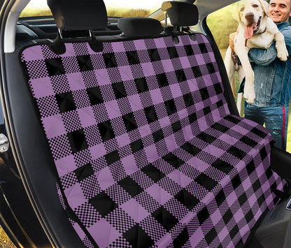 Purple Buffalo Plaid Print Pet Car Back Seat Cover