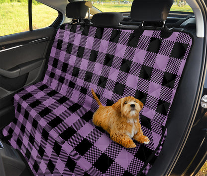 Purple Buffalo Plaid Print Pet Car Back Seat Cover