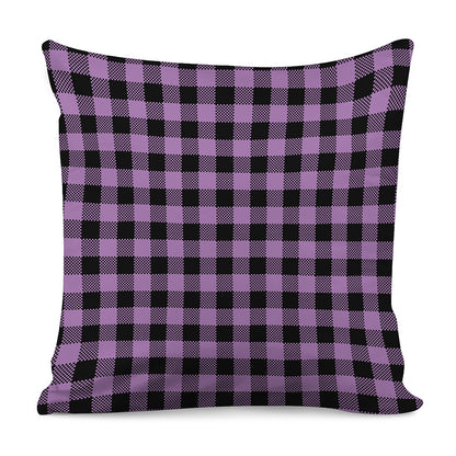 Purple Buffalo Plaid Print Pillow Cover