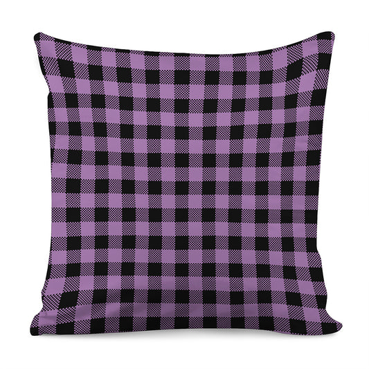 Purple Buffalo Plaid Print Pillow Cover