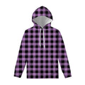 Purple Buffalo Plaid Print Pullover Hoodie