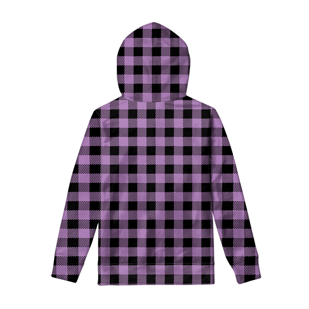 Purple Buffalo Plaid Print Pullover Hoodie