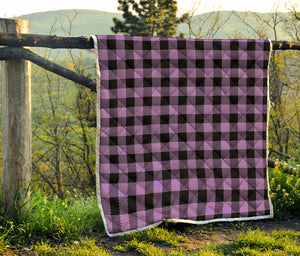 Purple Buffalo Plaid Print Quilt