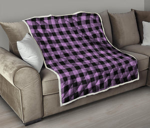 Purple Buffalo Plaid Print Quilt