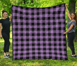 Purple Buffalo Plaid Print Quilt