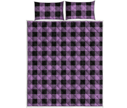 Purple Buffalo Plaid Print Quilt Bed Set