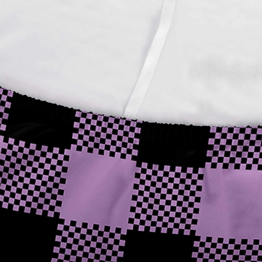 Purple Buffalo Plaid Print Sofa Cover