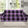 Purple Buffalo Plaid Print Sofa Slipcover