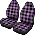 Purple Buffalo Plaid Print Universal Fit Car Seat Covers