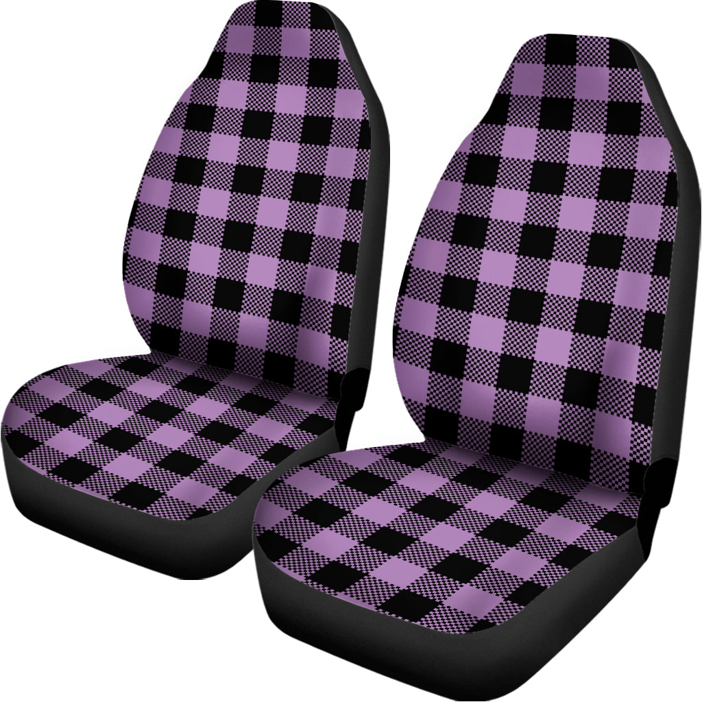 Purple Buffalo Plaid Print Universal Fit Car Seat Covers
