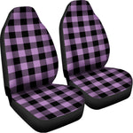 Purple Buffalo Plaid Print Universal Fit Car Seat Covers