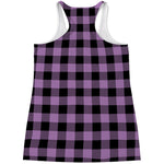 Purple Buffalo Plaid Print Women's Racerback Tank Top