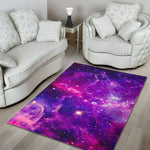 Purple Bursting Galaxy Space Print Area Rug GearFrost