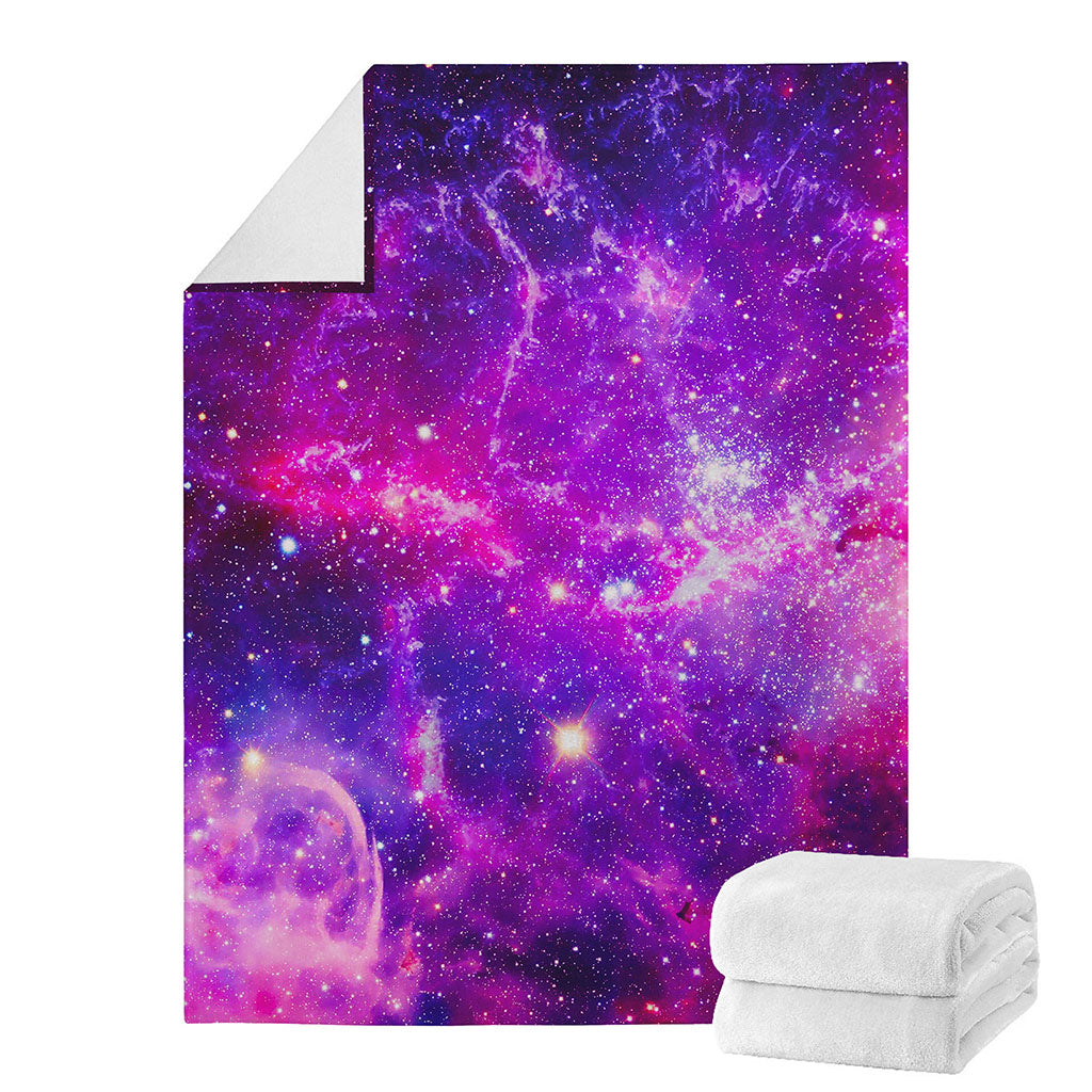 Purple Bursting Galaxy Space Print Blanket