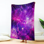 Purple Bursting Galaxy Space Print Blanket