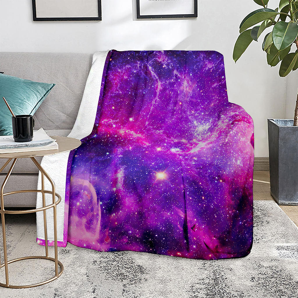 Purple Bursting Galaxy Space Print Blanket