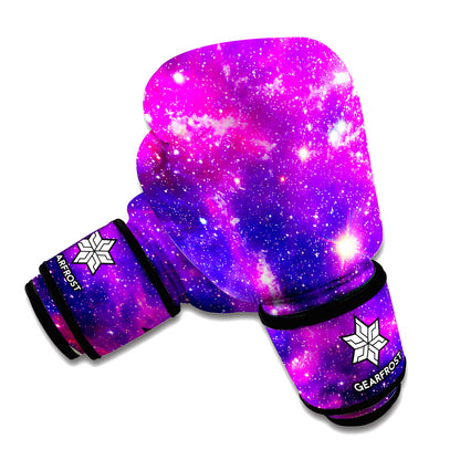 Purple Bursting Galaxy Space Print Boxing Gloves