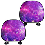 Purple Bursting Galaxy Space Print Car Headrest Covers
